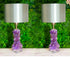 Set Natural Crystal Amethyst Table Lamps